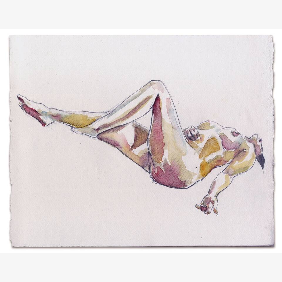 SIMON GOSS 'LIDIA CANDID' 120324 SOLUBLE GRAPHITE AND WATERCOLOUR ON HANDMADE PAPER 50 X40 CM £750