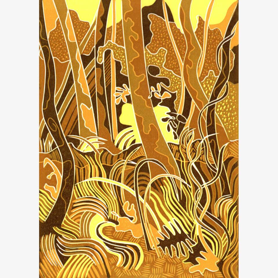 JENNY FORD - TREES TANGLE ROOTS GRIP, LINOCUT, 36X30CM, £175