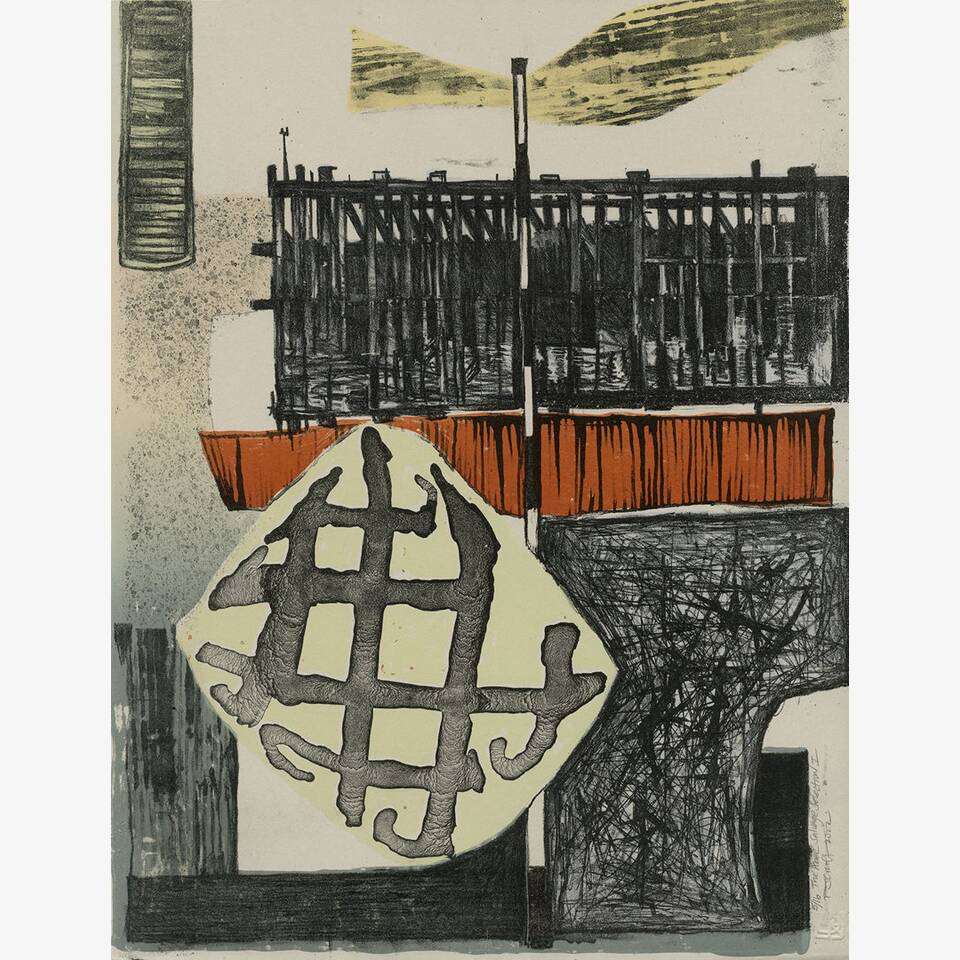 PAUL CROFT - THE ABER SALVAGE SELECTION I, LITHOGRAPH ON RIVES PAPER, 58X50CM, £250