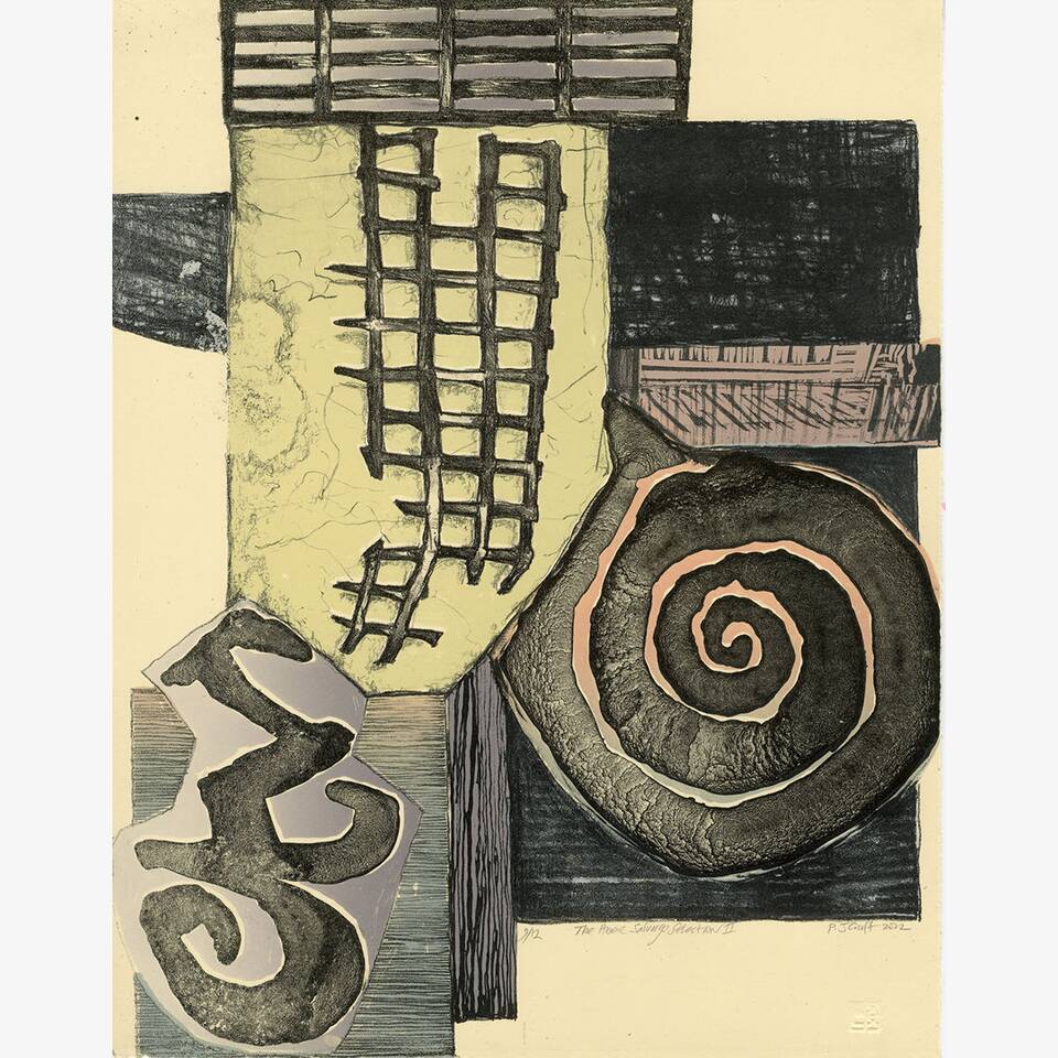 PAUL CROFT - THE ABER SALVAGE SELECTION II, LITHOGRAPH ON RIVES PAPER, 58X50CM, £250