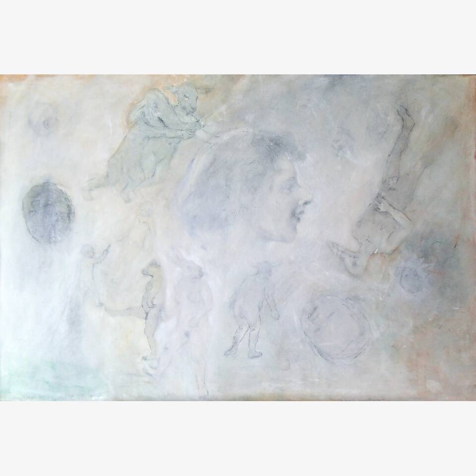 HEATHER EASTES - GLORIOUS ARRIVAL, ACRYLIC AND PENCIL ON PAPER, 60X89CM £2,000