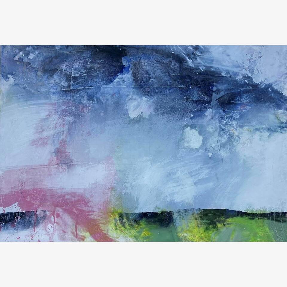 DAVID KERESZTENY LEWIS ARCA 'BEFORE IT RAINS' 55 X 88 ACRYLIC AND GESSO ON CANVAS £500