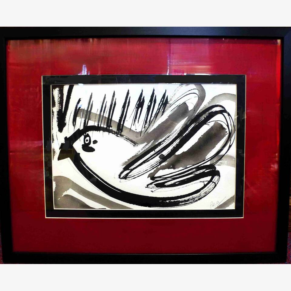 PEA RESTALL RCA 'HEAD FORWARD FLAP FLAP THE POWER OF LOCOMOTION' 59 X 47 5 INK ON PAPER £295