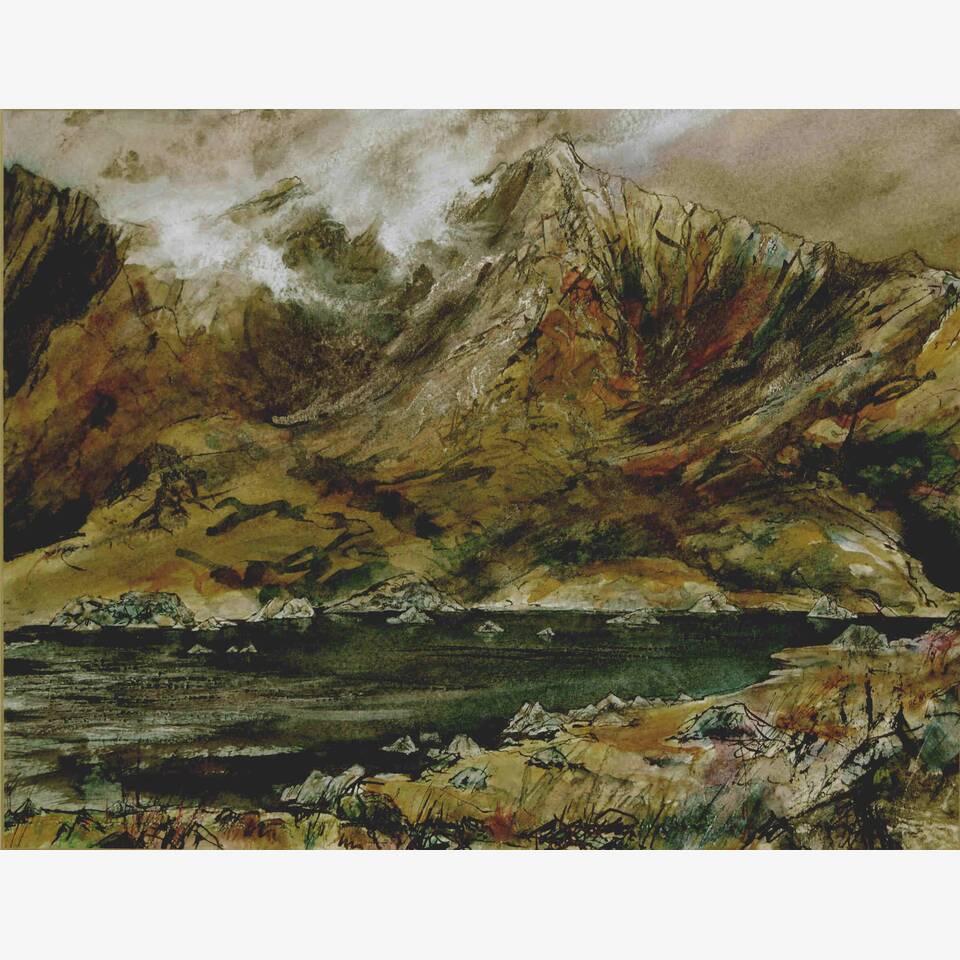 PETER MOORE ARCA 'LYN BOCHLWYD OGWEN VALLEY '54 X 64 ARCYLIC INK £395