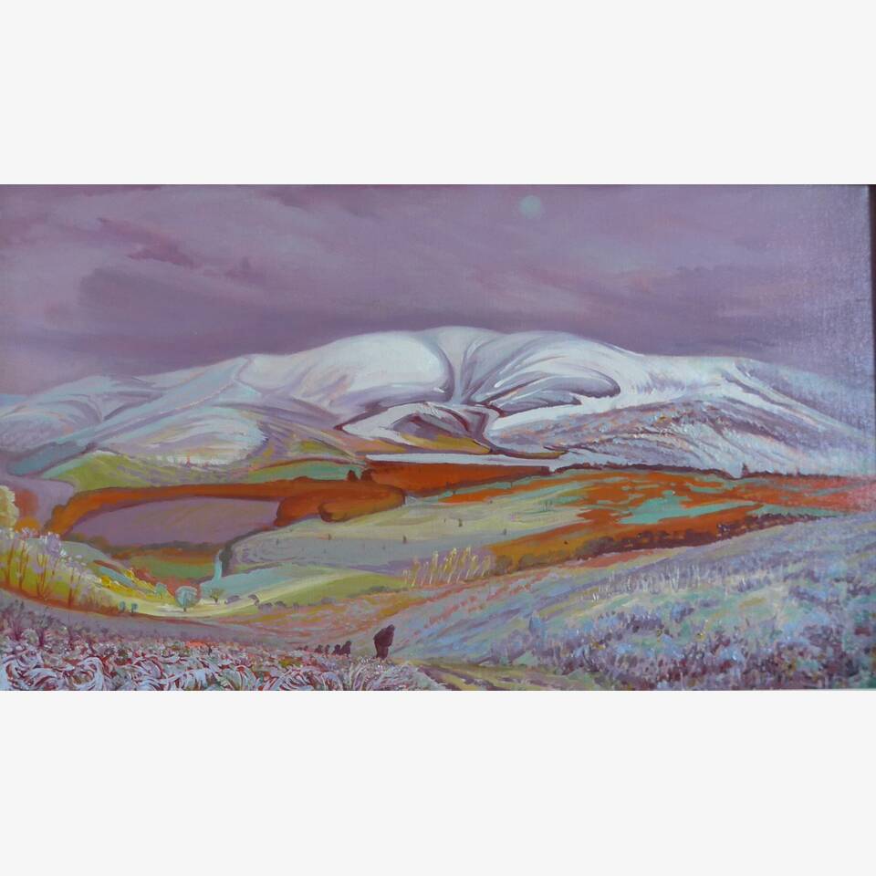 PHILLIPA JACOBS RCA 'MOEL Y EWIG BERWYN MOOR ' 81 X 97 OIL ON CANVAS £550