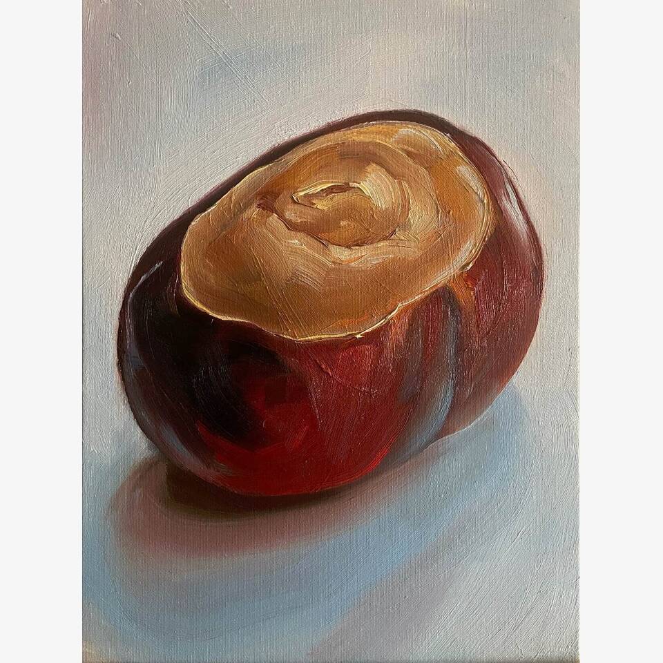 SIMON GOSS ARCA 'CONKER 22 SIXER' 35 X 25 OIL ON CANVAS £750