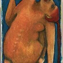 Yvette Appleby "The Kiss" Acrylic on cotton rag paper, 15 x 11cm £180