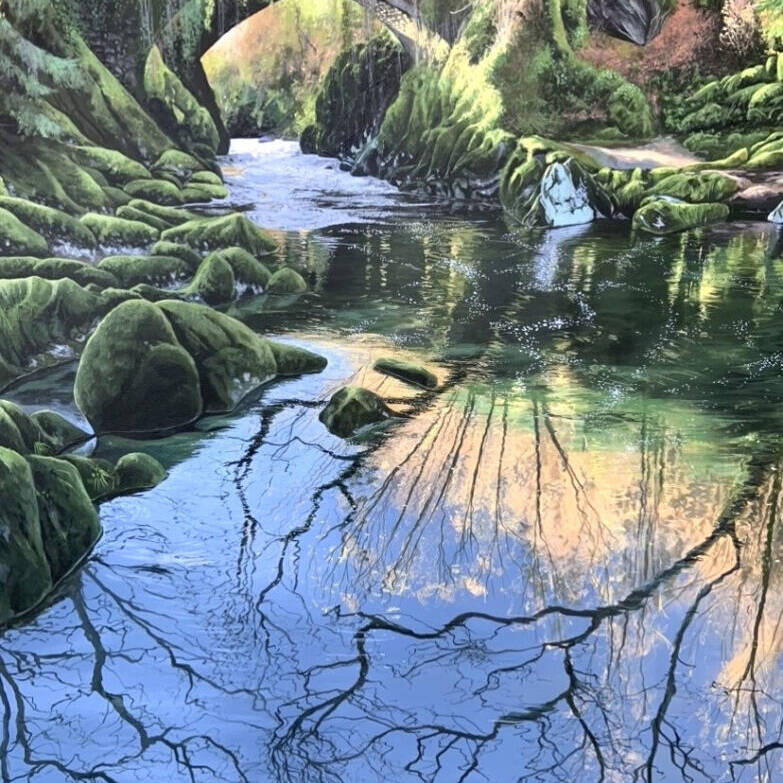 Twin Bridges Acrylic on canvas 150 x 120cm  £3000