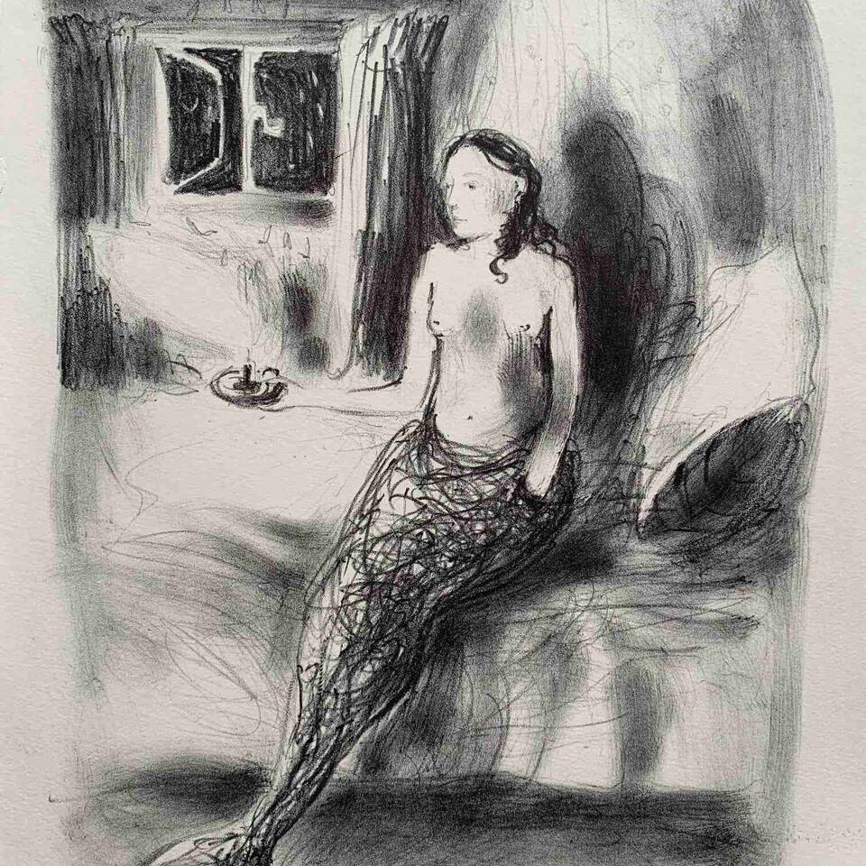 Dreamtime Amser breuddwydio Stone Lithograph 36 x 32 cm