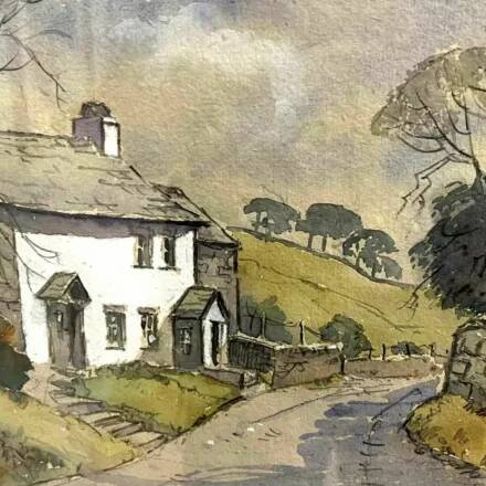 Maurice Greenwood RCA "Brown Foot Lane Steveley" watercolour £300