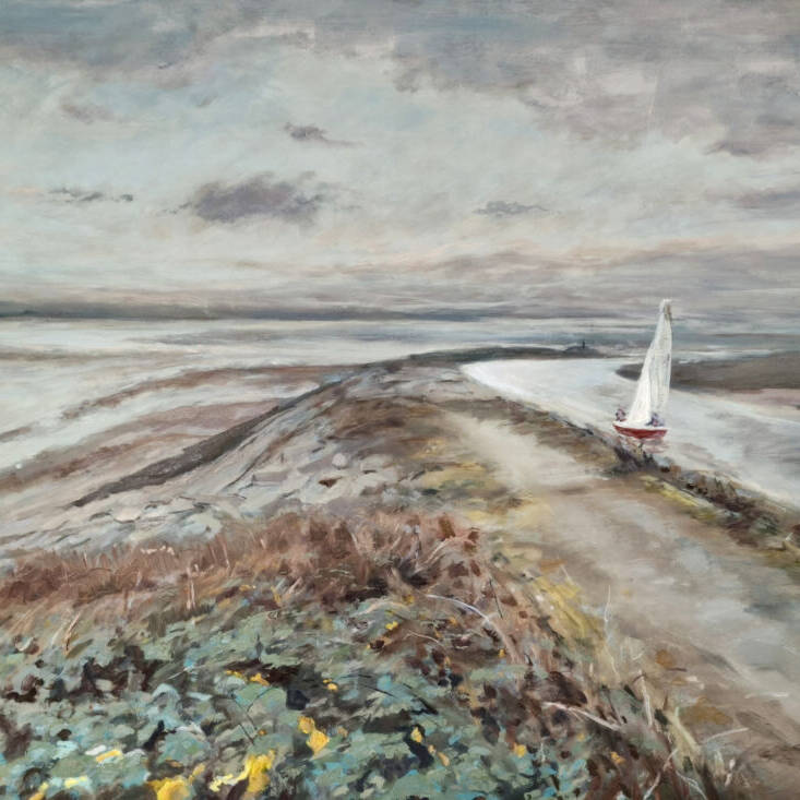 PWLLHELI HARBOUR 97 CM x 129 CM OIL ON CANVAS £1700