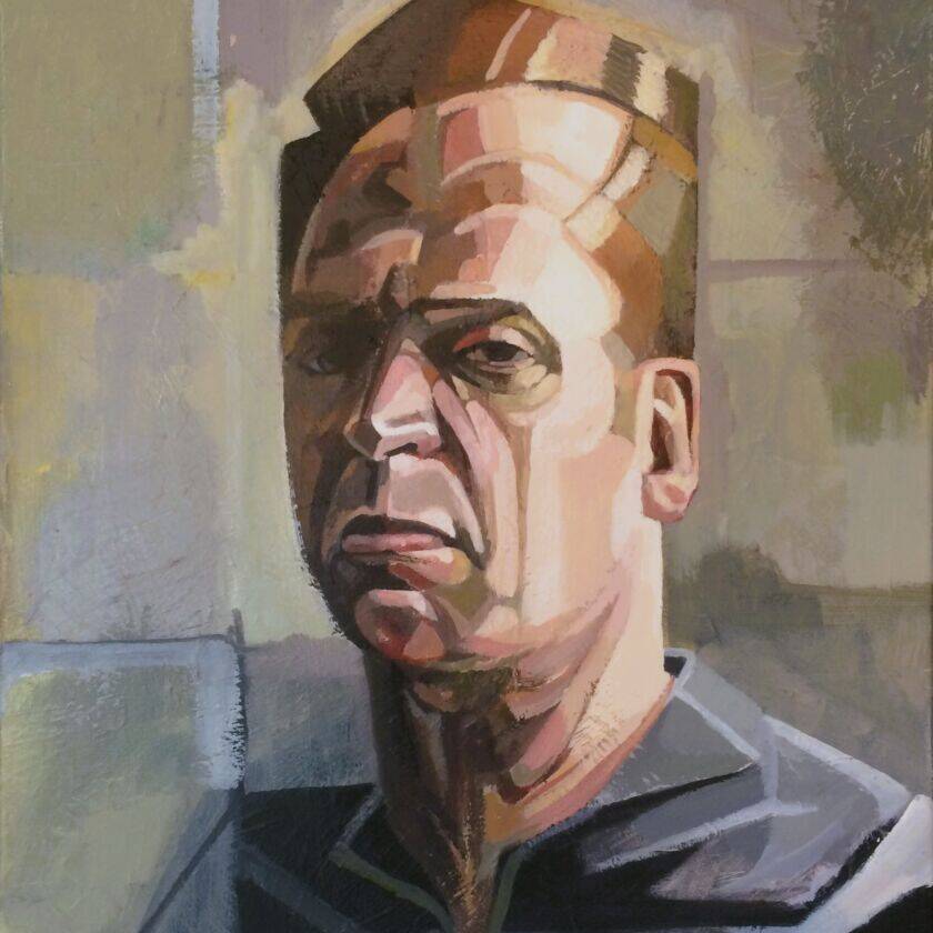 SELF PORTRAIT 65CM X 75CM ACRYLIC ON CANVAS £400