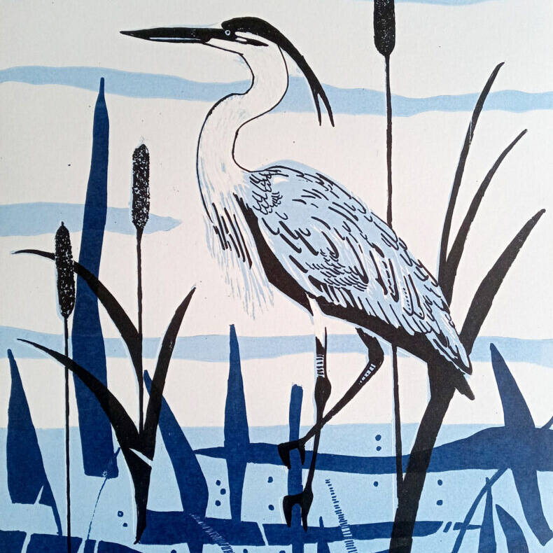 HERON LINOPRINT 58 CM x 48 CM £240