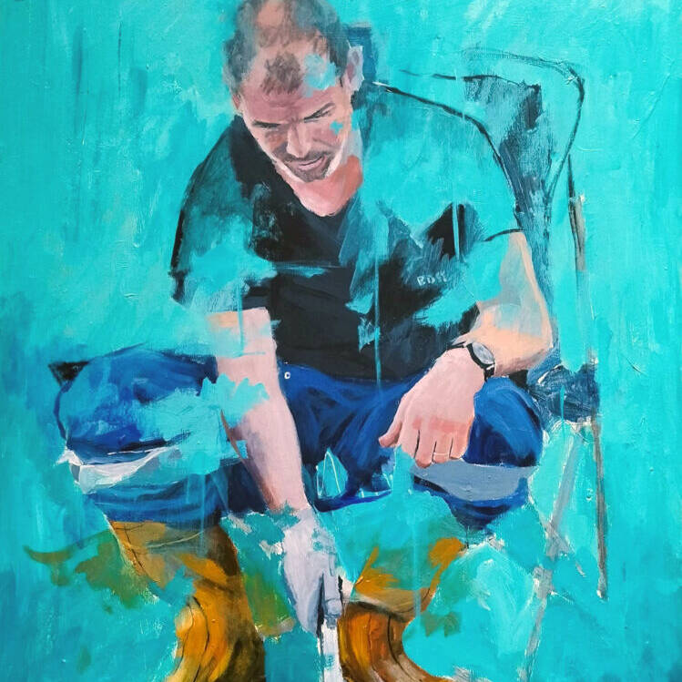 WEE RAYMOND 60 CM x 75 CM CRYLIC ON BOARD £850