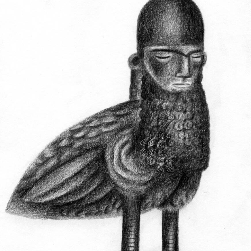 Bird Man Illustration from a published book